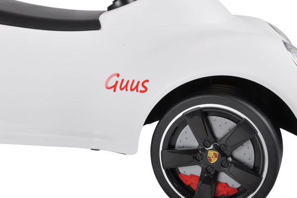 Stickerset (3x) met eigen naam rood Porsche.