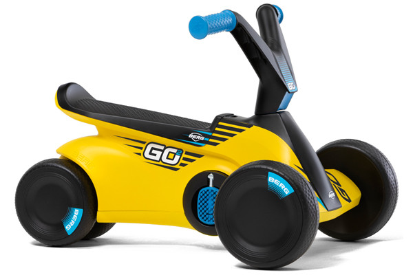 De BERG GO2 Sparx geel loopauto.