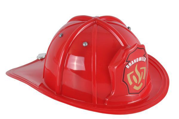 Kunststof brandweerhelm voor kinderen.