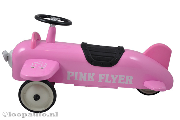 Zijkant van de roze Pink Flyer.