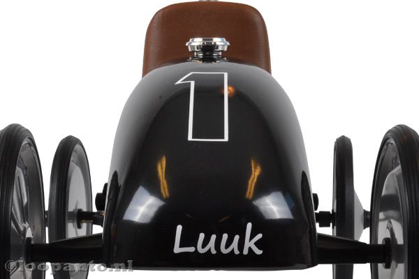 Of stoer op de achterkant van de loopauto.