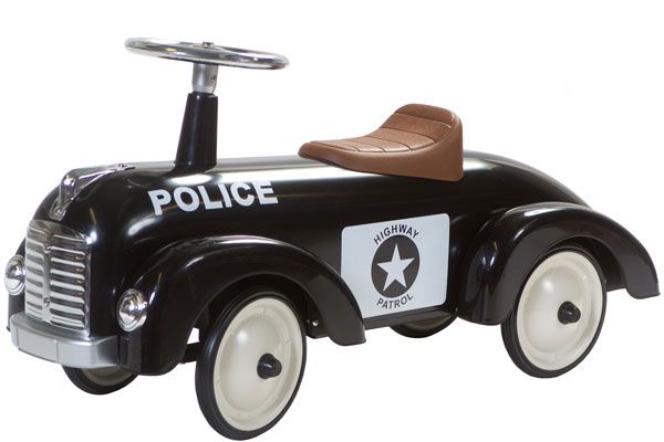 Politieloopauto in gave retro stijl.