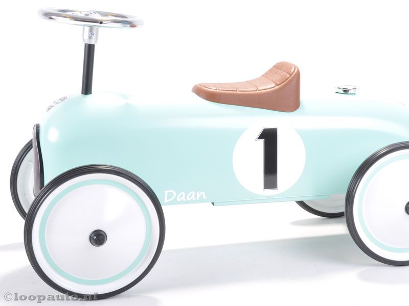 Loopauto va 1 jr Retro Roller Colin mint groen evt. met naam