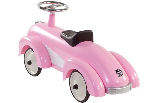 Met een zithoogte van 28 cm is hij al geschikt voor kids vanaf 1 jaar.