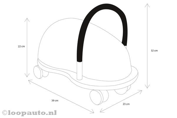 Het formaat van de Wheelybug.